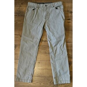 prAna Pants Men's 34X30* Brown Tucson Slim Fit Canvas Hiking Outdoors 5-pockets